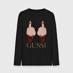 Лонгслив хлопковый мужской Два весёлых гуся - GUSSI - Fashion 2055, цвет: черный