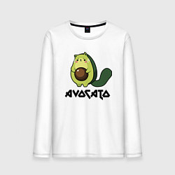 Лонгслив хлопковый мужской Avocado - AvoCATo - Joke, цвет: белый