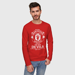 Лонгслив хлопковый мужской Манчестер Юнайтед дьяволы, цвет: красный — фото 2