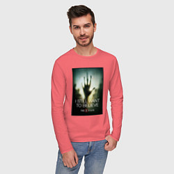 Лонгслив хлопковый мужской X Files - believe, цвет: коралловый — фото 2