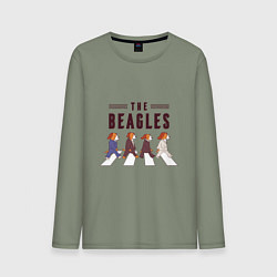 Лонгслив хлопковый мужской Beagles, цвет: авокадо