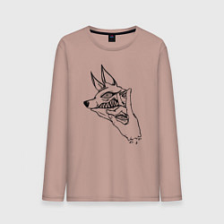 Мужской лонгслив Аки человек бензопила лайн арт