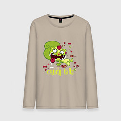 Лонгслив хлопковый мужской Nutty - candy kills, цвет: миндальный