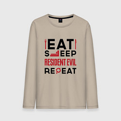 Мужской лонгслив Надпись: eat sleep Resident Evil repeat