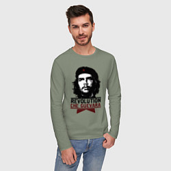 Лонгслив хлопковый мужской Revolution hero, цвет: авокадо — фото 2