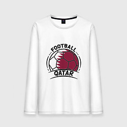 Лонгслив хлопковый мужской Football Qatar, цвет: белый
