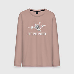 Лонгслив хлопковый мужской Drones pilot, цвет: пыльно-розовый