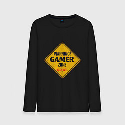 Лонгслив хлопковый мужской Gamer zone - keep out, цвет: черный