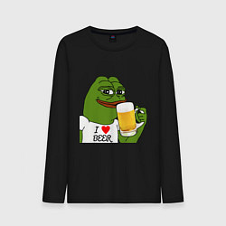 Лонгслив хлопковый мужской Drink Pepe, цвет: черный