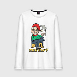 Лонгслив хлопковый мужской What the elf, цвет: белый