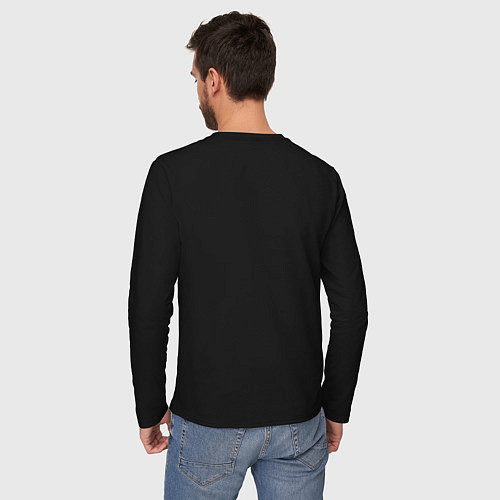 Мужской лонгслив Новогодний тирекс - ugly sweater / Черный – фото 4