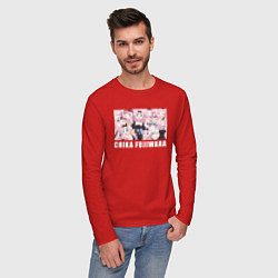 Лонгслив хлопковый мужской Чика Фудзивара, цвет: красный — фото 2
