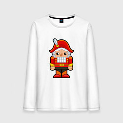 Лонгслив хлопковый мужской Мультяшный щелкунчик, цвет: белый