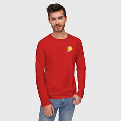 Лонгслив хлопковый мужской Вечный думатель, цвет: красный — фото 2