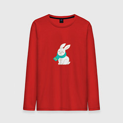 Лонгслив хлопковый мужской Милый кролик - символ 2023 года, цвет: красный