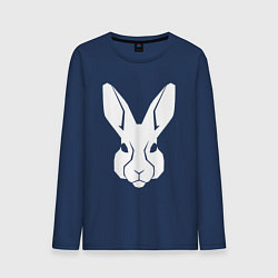 Лонгслив хлопковый мужской White rabbit head, цвет: тёмно-синий