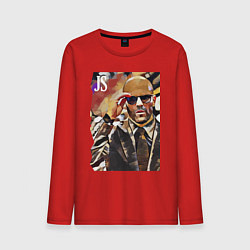 Лонгслив хлопковый мужской Jason Statham - кинозвезда, цвет: красный
