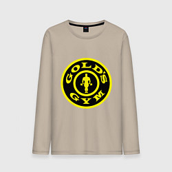 Лонгслив хлопковый мужской Golds GYM, цвет: миндальный