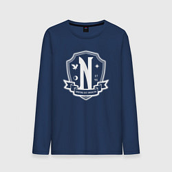 Лонгслив хлопковый мужской Академия Невермор, цвет: тёмно-синий
