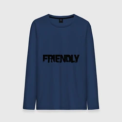Лонгслив хлопковый мужской DayZ: Im friendly, цвет: тёмно-синий
