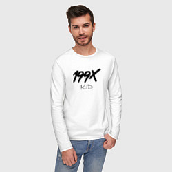 Лонгслив хлопковый мужской 199X KID, цвет: белый — фото 2