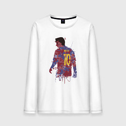 Лонгслив хлопковый мужской Color Messi, цвет: белый