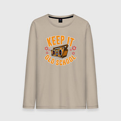 Лонгслив хлопковый мужской Keep it old school, цвет: миндальный