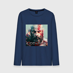 Лонгслив хлопковый мужской God of War, Ragnarok, цвет: тёмно-синий