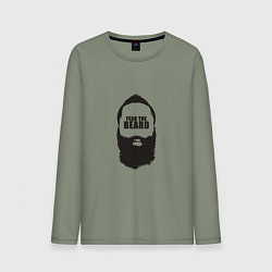 Лонгслив хлопковый мужской Бойся бороды, цвет: авокадо