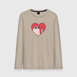 Лонгслив хлопковый мужской Кетнипз, цвет: миндальный