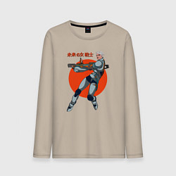 Лонгслив хлопковый мужской Кибер-женщина, цвет: миндальный