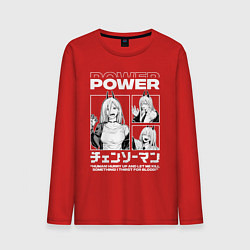 Лонгслив хлопковый мужской Человек-бензопила Power, цвет: красный