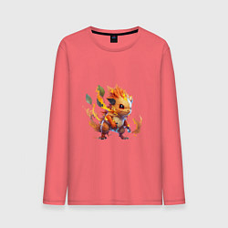 Лонгслив хлопковый мужской Огненный Райчу, цвет: коралловый
