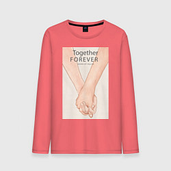 Лонгслив хлопковый мужской Never let you go, цвет: коралловый