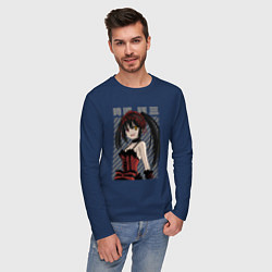 Лонгслив хлопковый мужской Куруми, цвет: тёмно-синий — фото 2