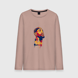 Лонгслив хлопковый мужской Lebron look up, цвет: пыльно-розовый