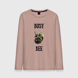 Лонгслив хлопковый мужской Busy bee, цвет: пыльно-розовый