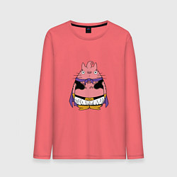 Лонгслив хлопковый мужской Totoro Majin Buu, цвет: коралловый