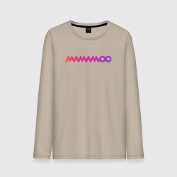 Лонгслив хлопковый мужской Mamamoo gradient logo, цвет: миндальный