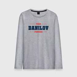 Лонгслив хлопковый мужской Team Danilov forever фамилия на латинице, цвет: меланж