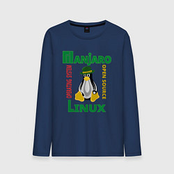 Мужской лонгслив Линукс пингвин в шляпе
