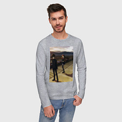 Лонгслив хлопковый мужской Иная - Коити Сакакибара, цвет: меланж — фото 2