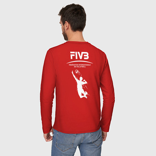 Мужской лонгслив Международная федерация волейбола FIVB / Красный – фото 4