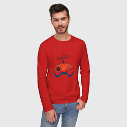 Лонгслив хлопковый мужской Красный геймпад, цвет: красный — фото 2