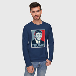 Лонгслив хлопковый мужской Trump, цвет: тёмно-синий — фото 2