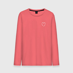 Лонгслив хлопковый мужской Minimal love, цвет: коралловый