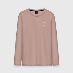 Лонгслив хлопковый мужской Minimal love, цвет: пыльно-розовый