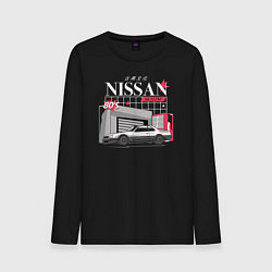 Лонгслив хлопковый мужской Nissan Skyline sport, цвет: черный