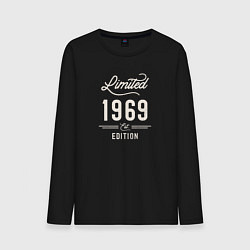 Лонгслив хлопковый мужской 1969 ограниченный выпуск, цвет: черный
