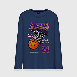 Лонгслив хлопковый мужской LA Lakers Kobe, цвет: тёмно-синий